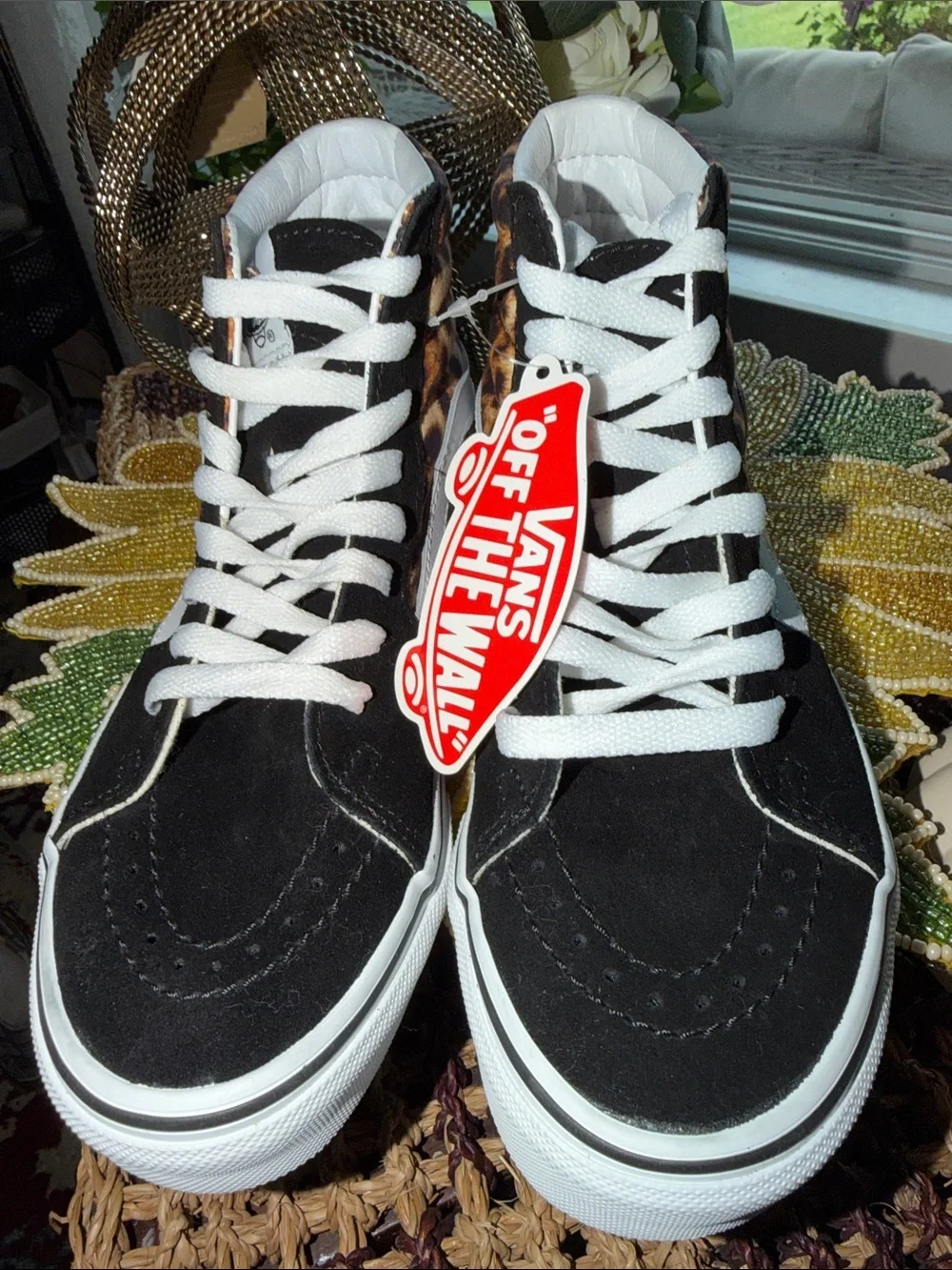 Vans Sk8-Hi Leopard Print Black Suede High Top Sneakers Women’s 5 NWT